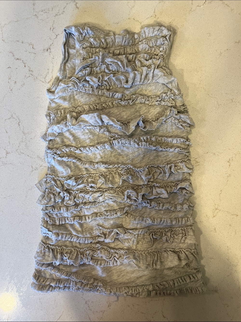 Crewcuts Girls Light Gray Ruffled Tank Top - Picture 3 of 3